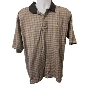 Augusta National Golf Shop Slazenger Masters Polo Shirt Mens Large Plaid Cotton